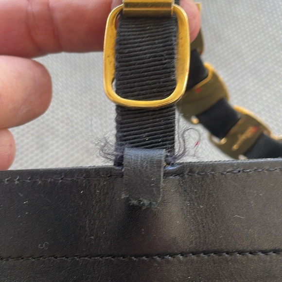 Ferragamo Black hand bag with gold accents is in good condition - Picture 7 of 9